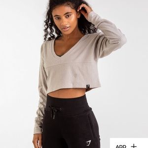 Gymshark towel long sleeve beige